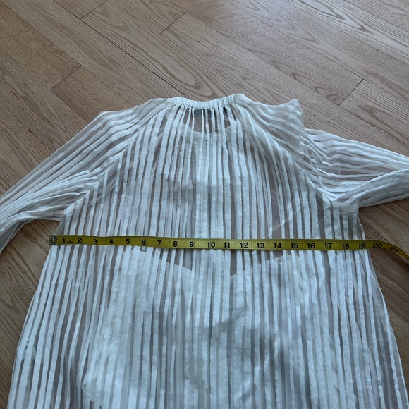 Zara White Stripe Sheer Jacket XS Chic - Picture 7 of 9